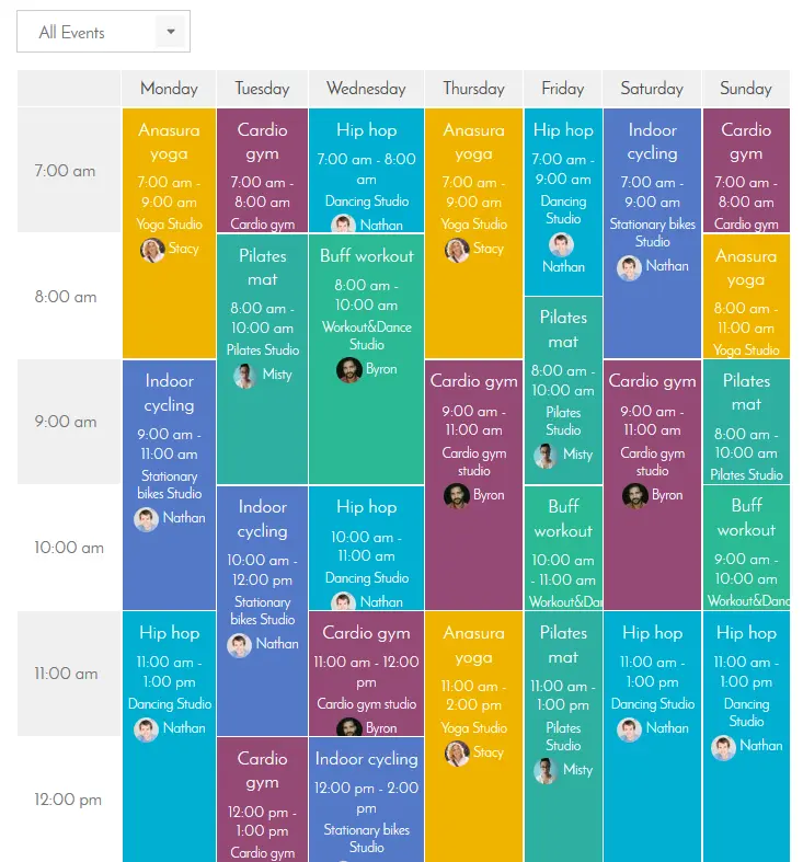 Calendario settimanale